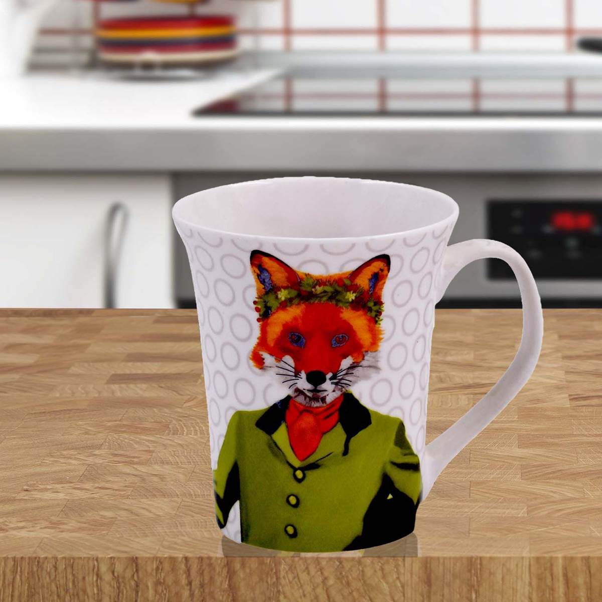 Printed Ceramic Tall Coffee or Tea Mug with handle - 325ml (4019C-B)