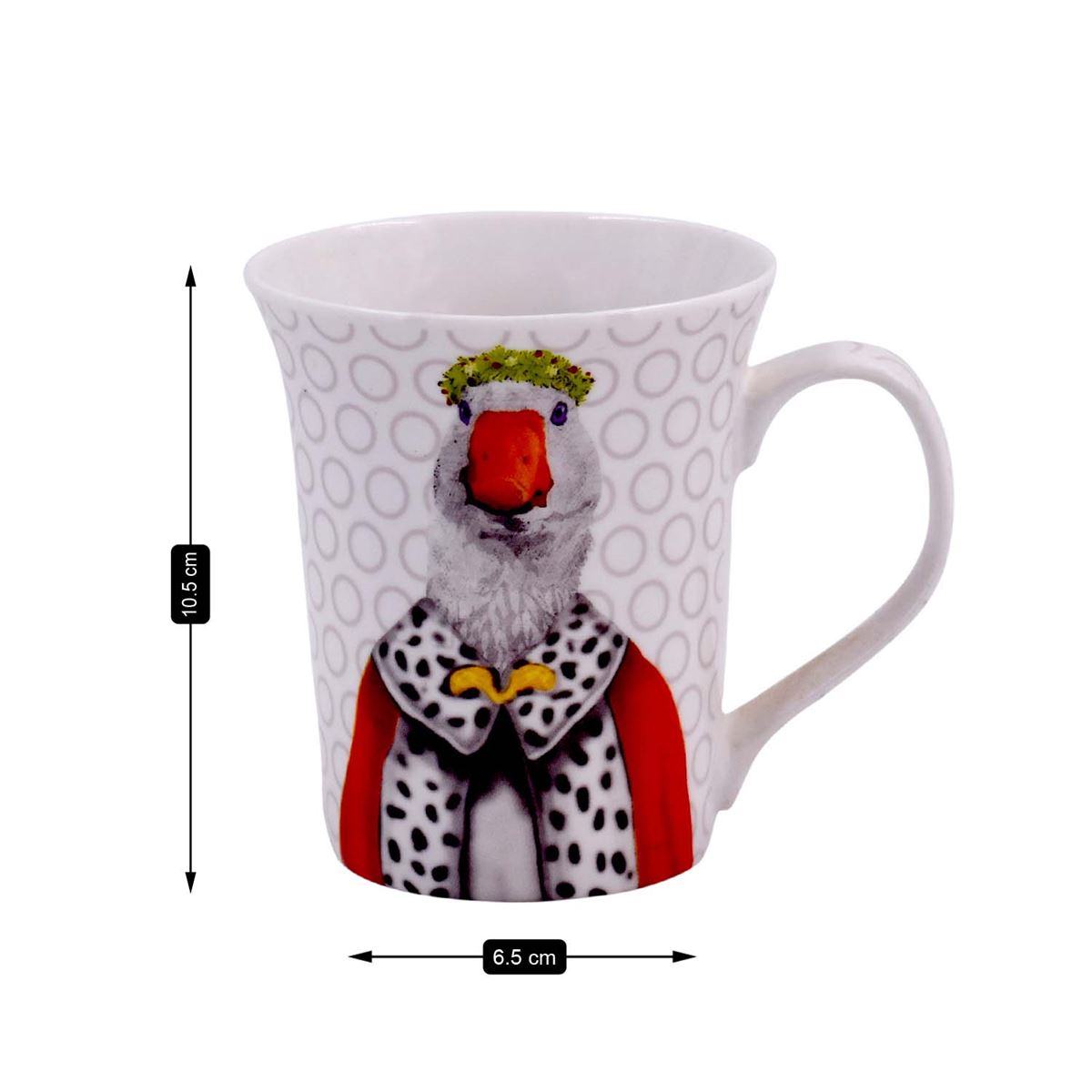 Printed Ceramic Tall Coffee or Tea Mug with handle - 325ml (4019C-D)