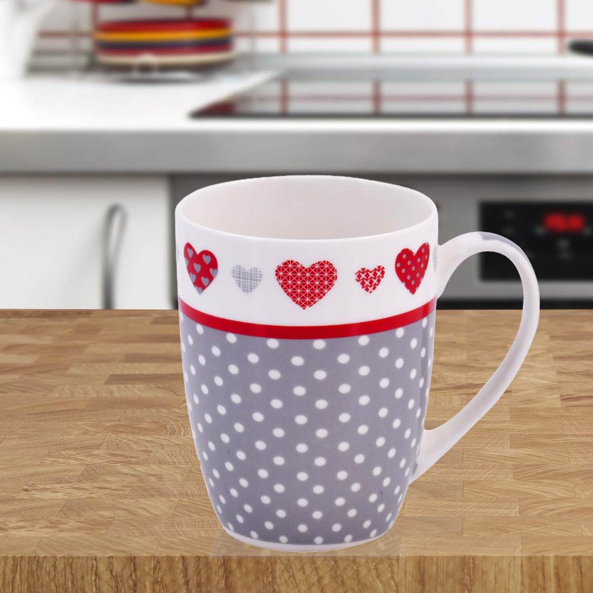 Printed Ceramic Coffee or Tea Mug with handle - 325ml (3788G-D)