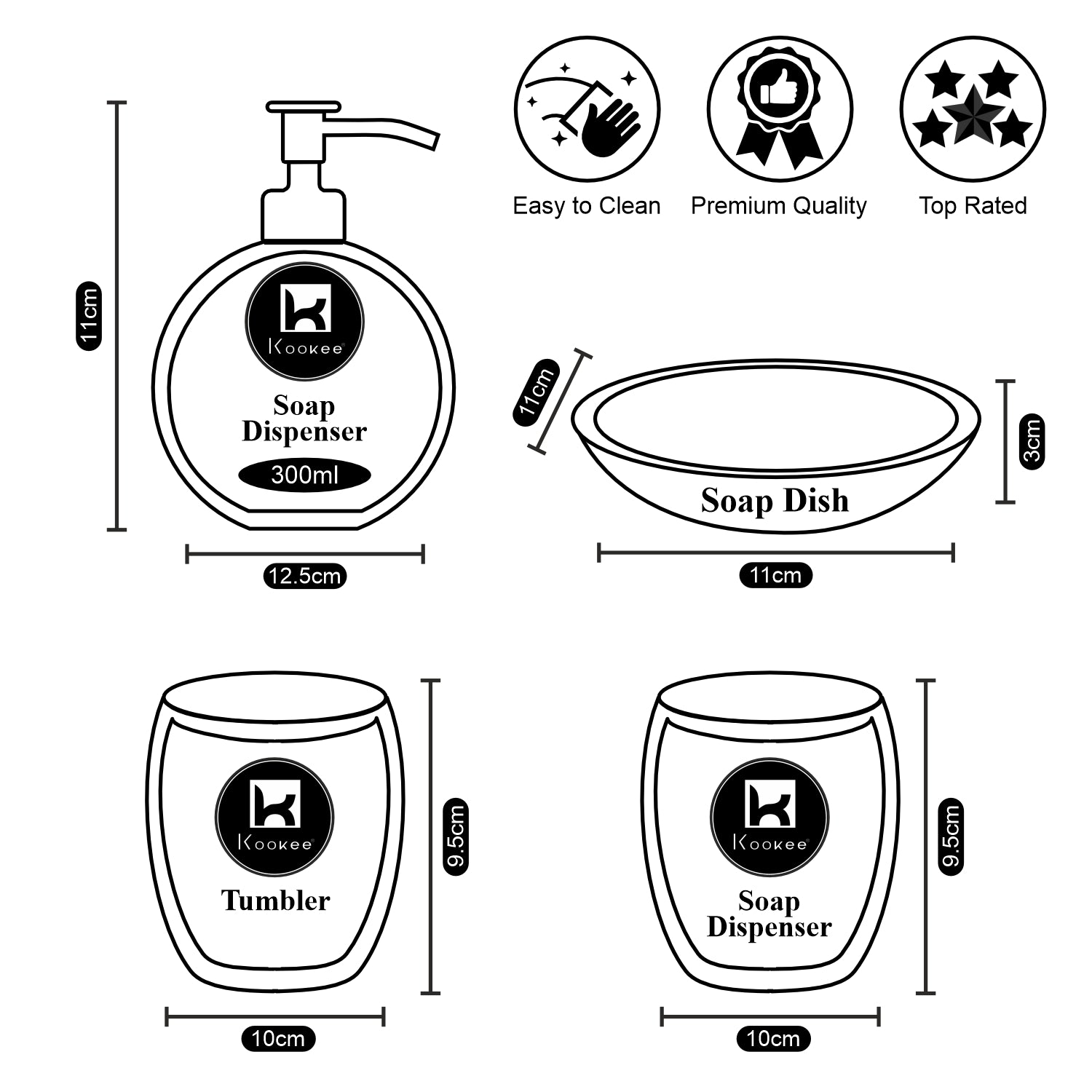 Kookee Ceramic Bathroom Sets, Purple, ART05753