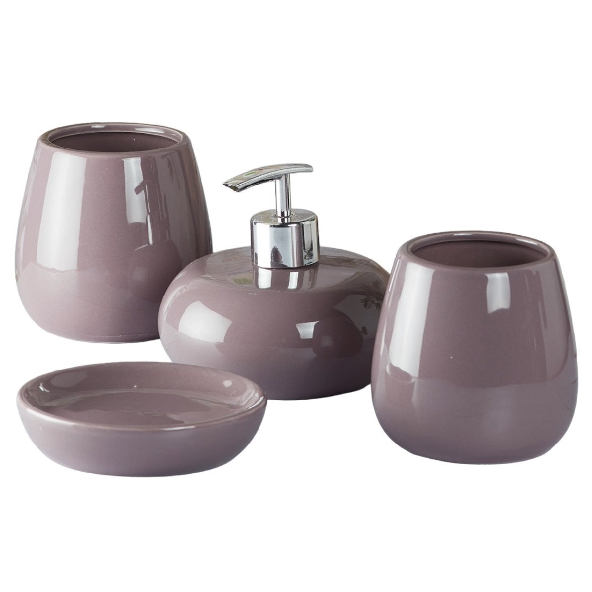 Kookee Ceramic Bathroom Sets, Purple, ART05753