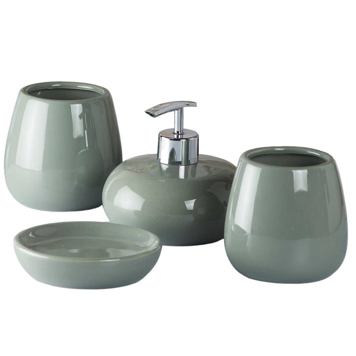 Kookee Ceramic Bathroom Sets, Green, ART05754