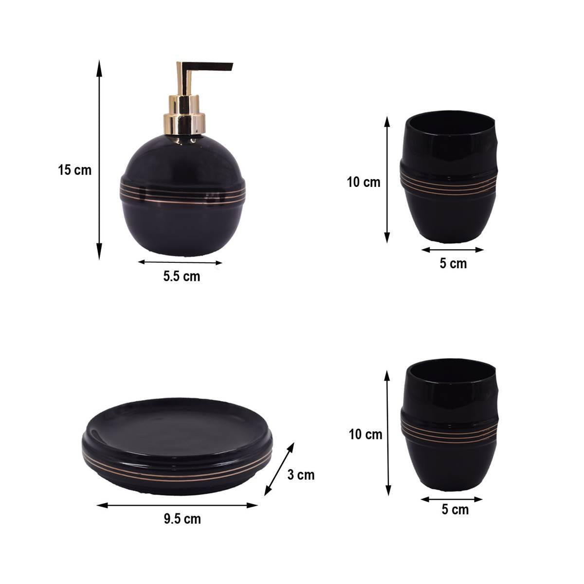 Kookee Ceramic Bathroom Sets, Black, ART05756
