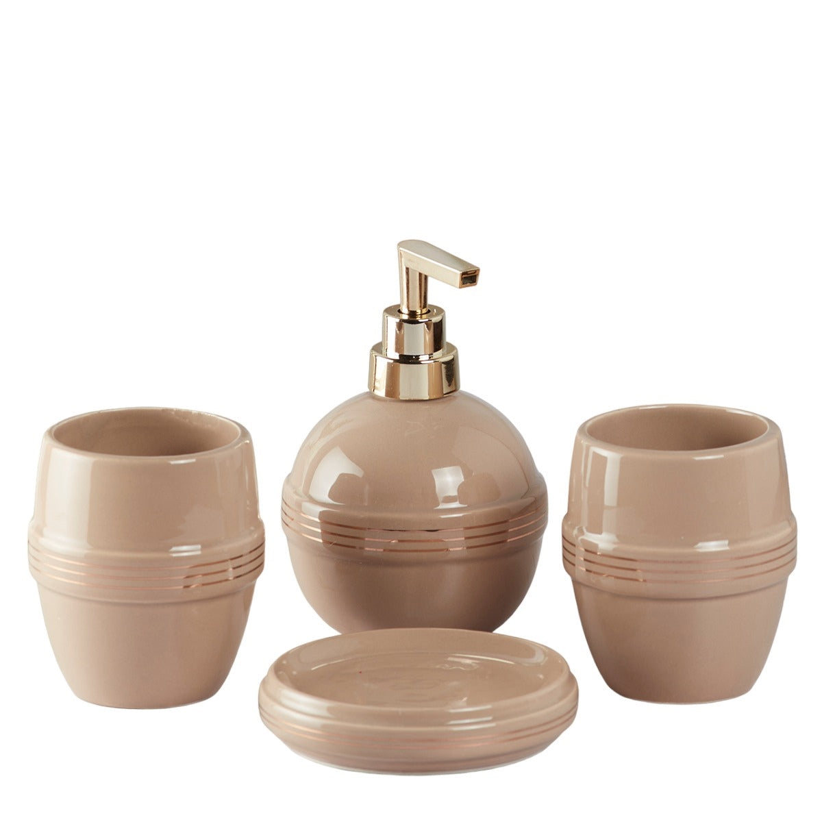 Kookee Ceramic Bathroom Sets, Beige, ART05758
