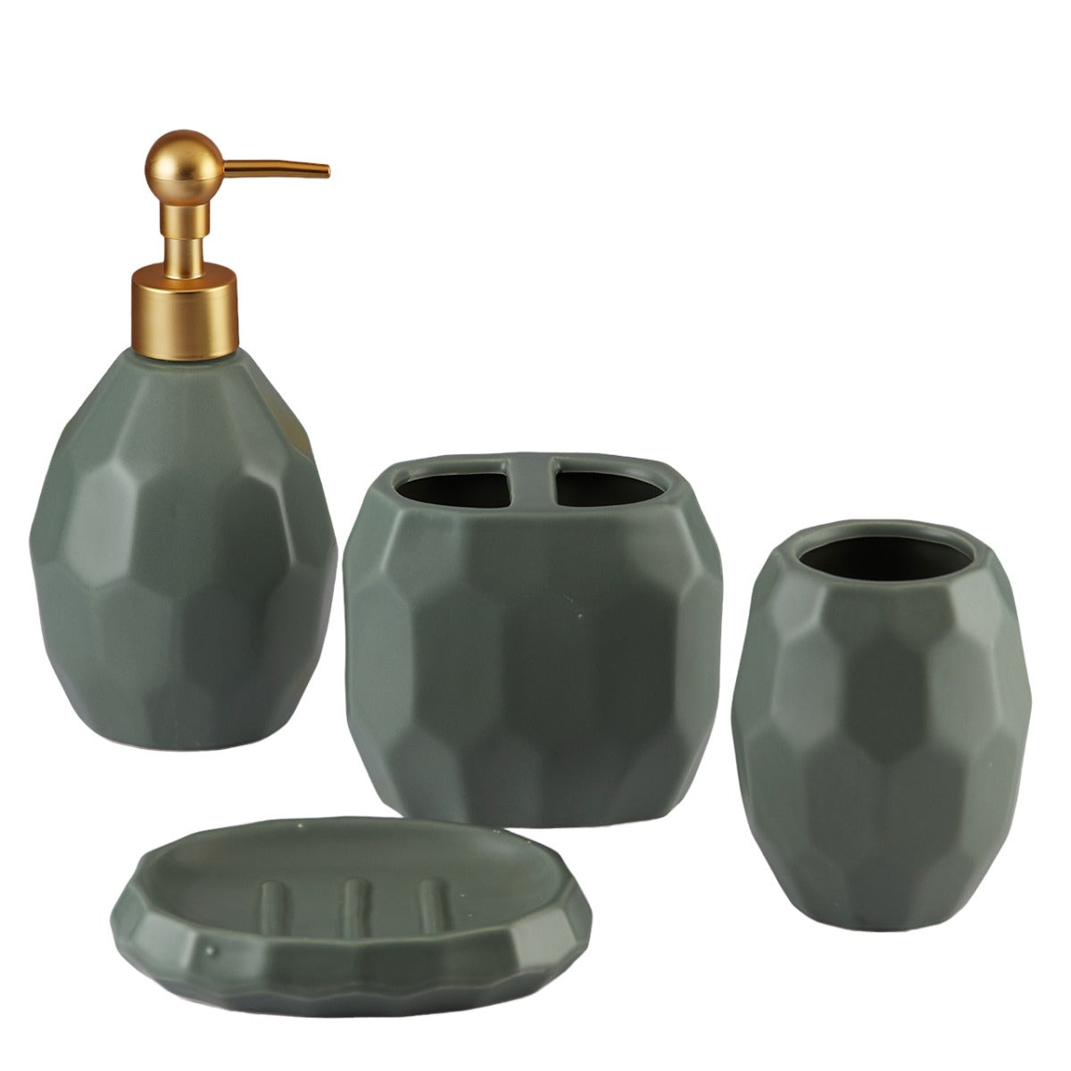 Kookee Ceramic Bathroom Sets, Green, ART05759