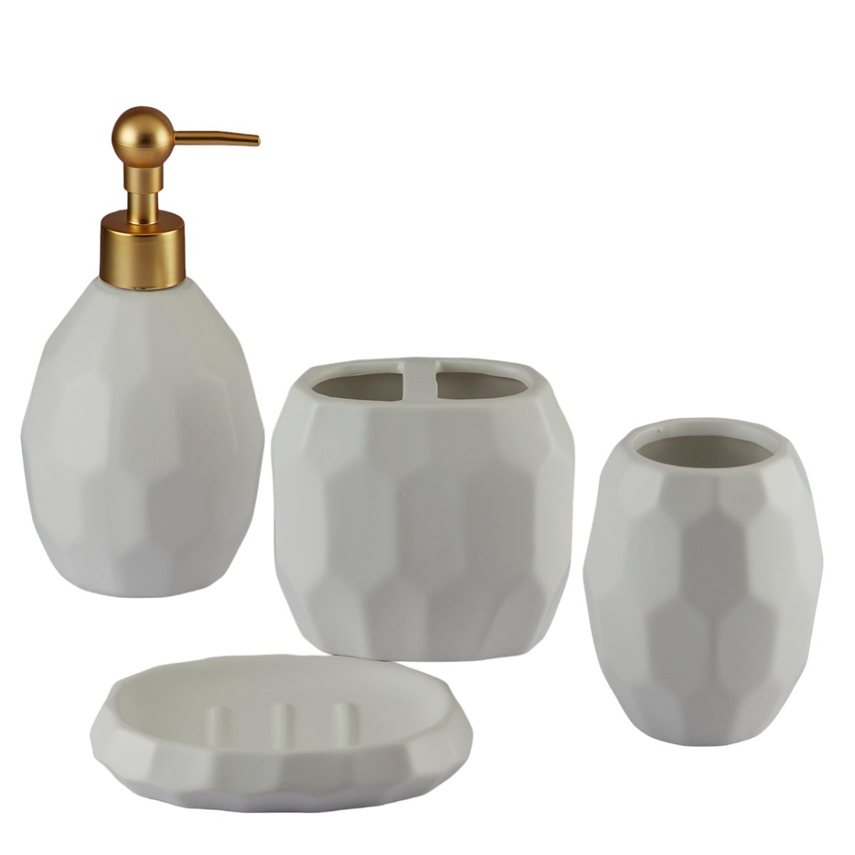 Kookee Ceramic Bathroom Sets, White, ART05760