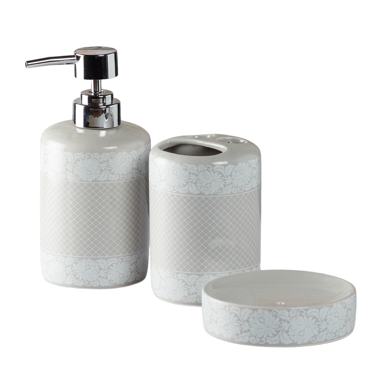 Kookee Ceramic Bathroom Sets, Grey, ART05766