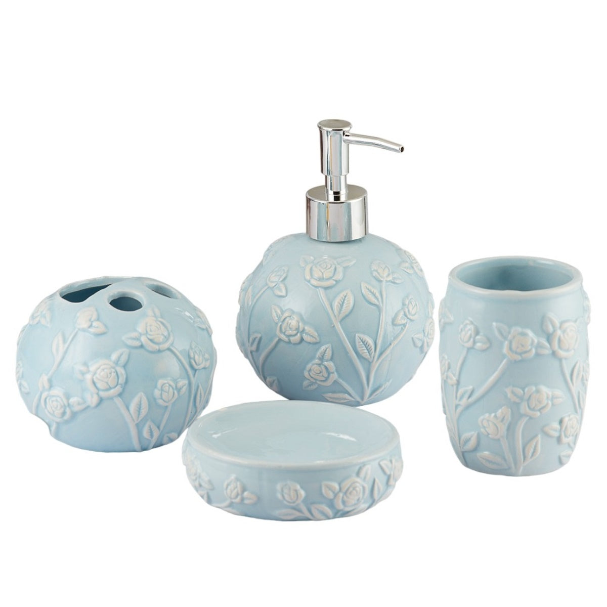 Kookee Ceramic Bathroom Sets, Blue, ART05774
