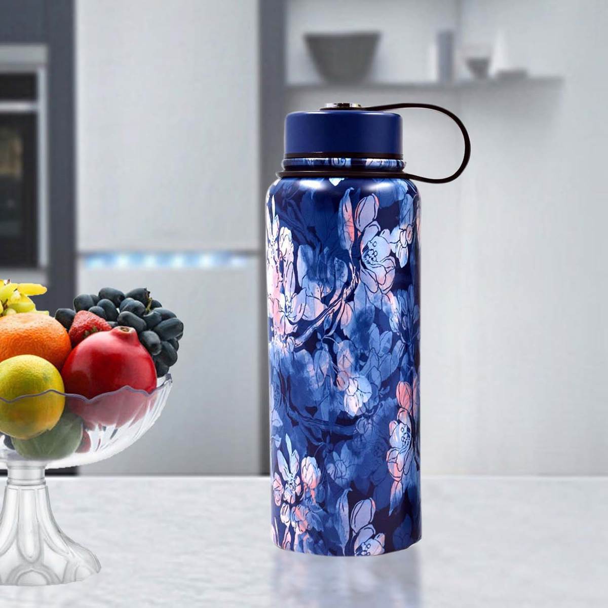 Kookee Stainless Steel Vacuum Insulated double wall Water Bottle for Home, Office, Travel and Sports, Leak - proof Lid for Hot and Cold liquids - 900ml (104-C)