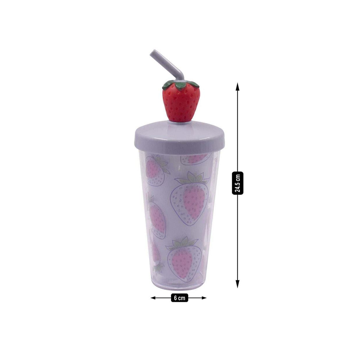 Acrylic Sipper, Cup, Tumbler Frosted with Straw and Lid - 500ml (5865)