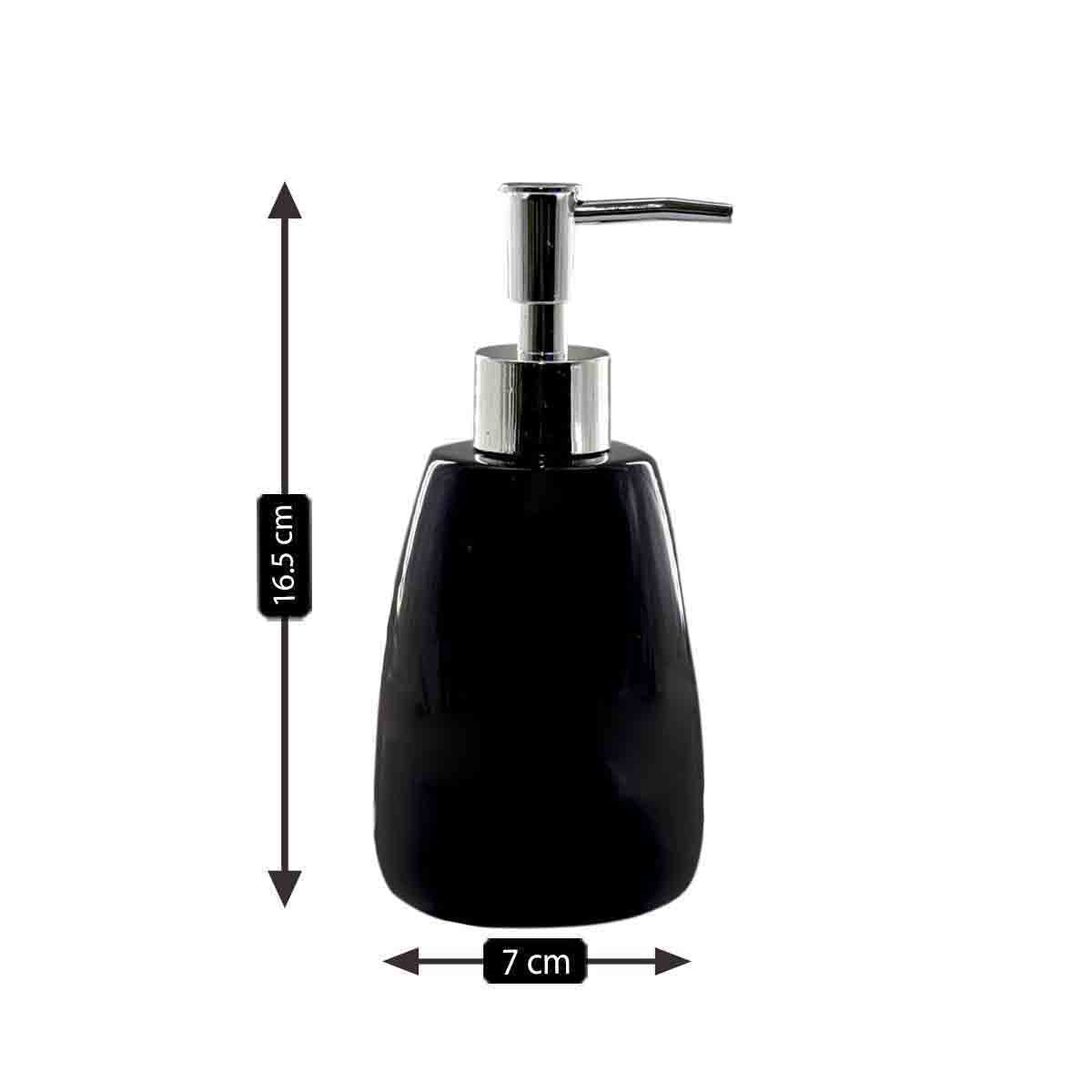 Ceramic Soap Dispenser for handwash for Bathroom, Black (V-CSD-020-1)