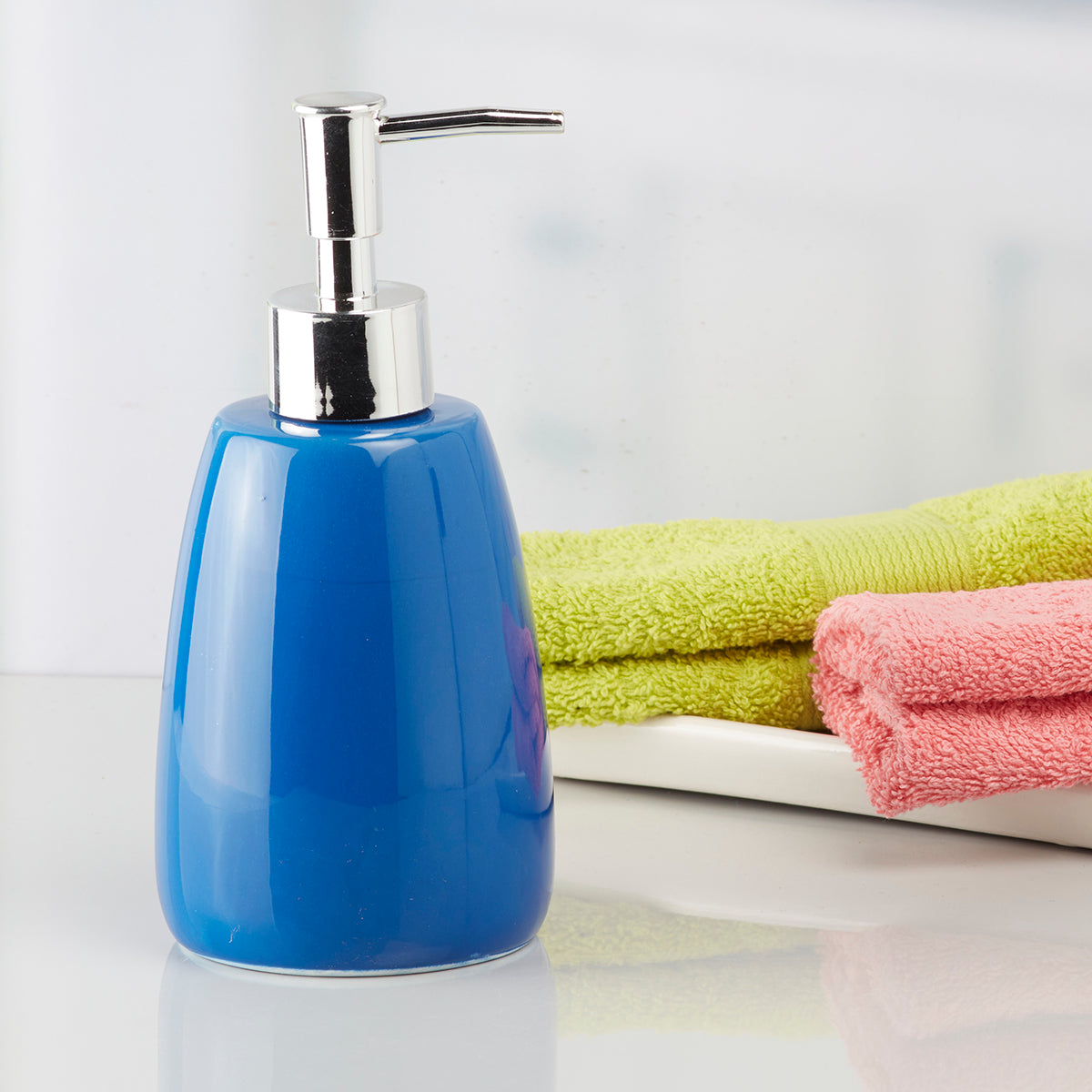Ceramic Soap Dispenser handwash Pump for Bathroom, Set of 1, Orange (6033)