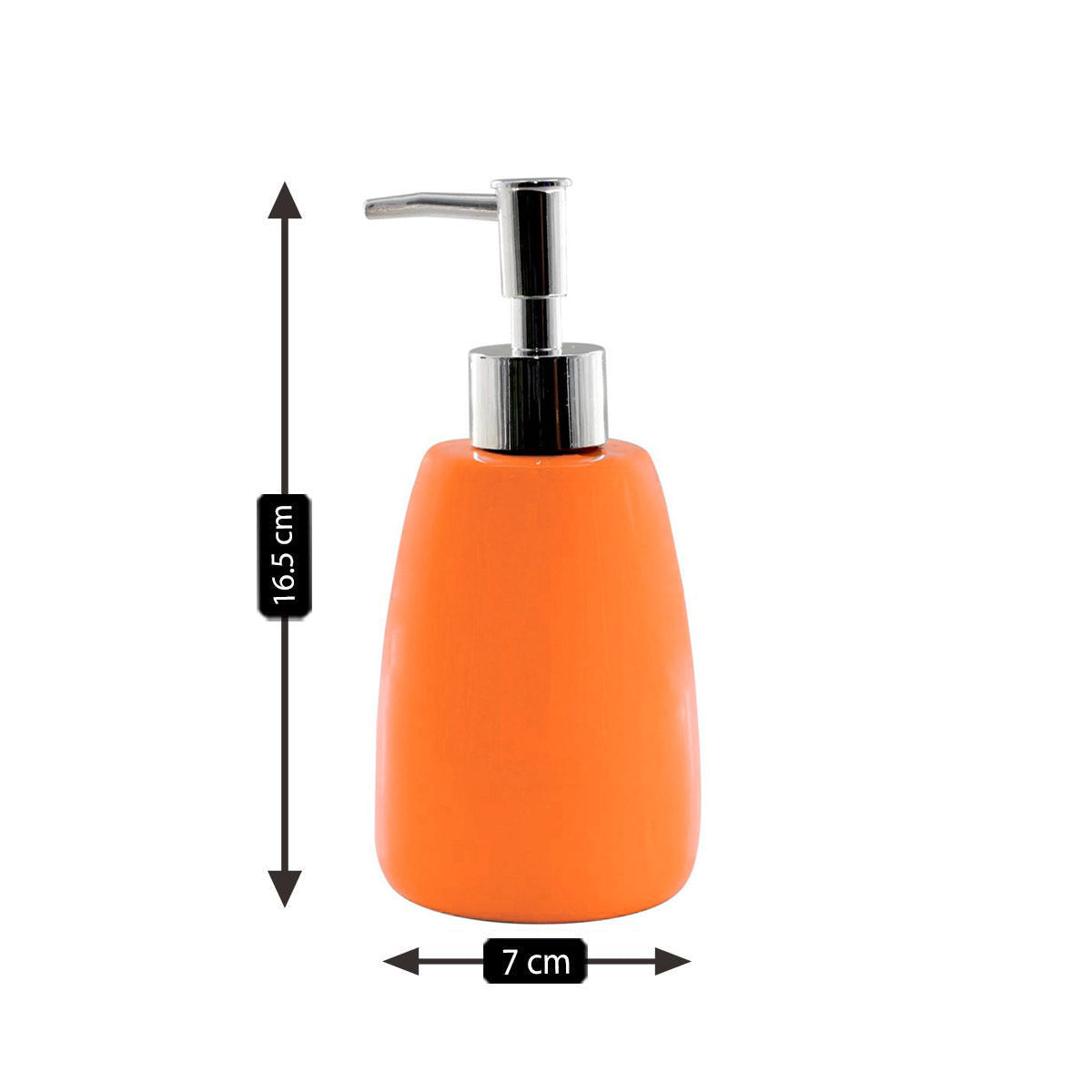 Ceramic Soap Dispenser for handwash for Bathroom, Orange, (Set of 1) (6033)