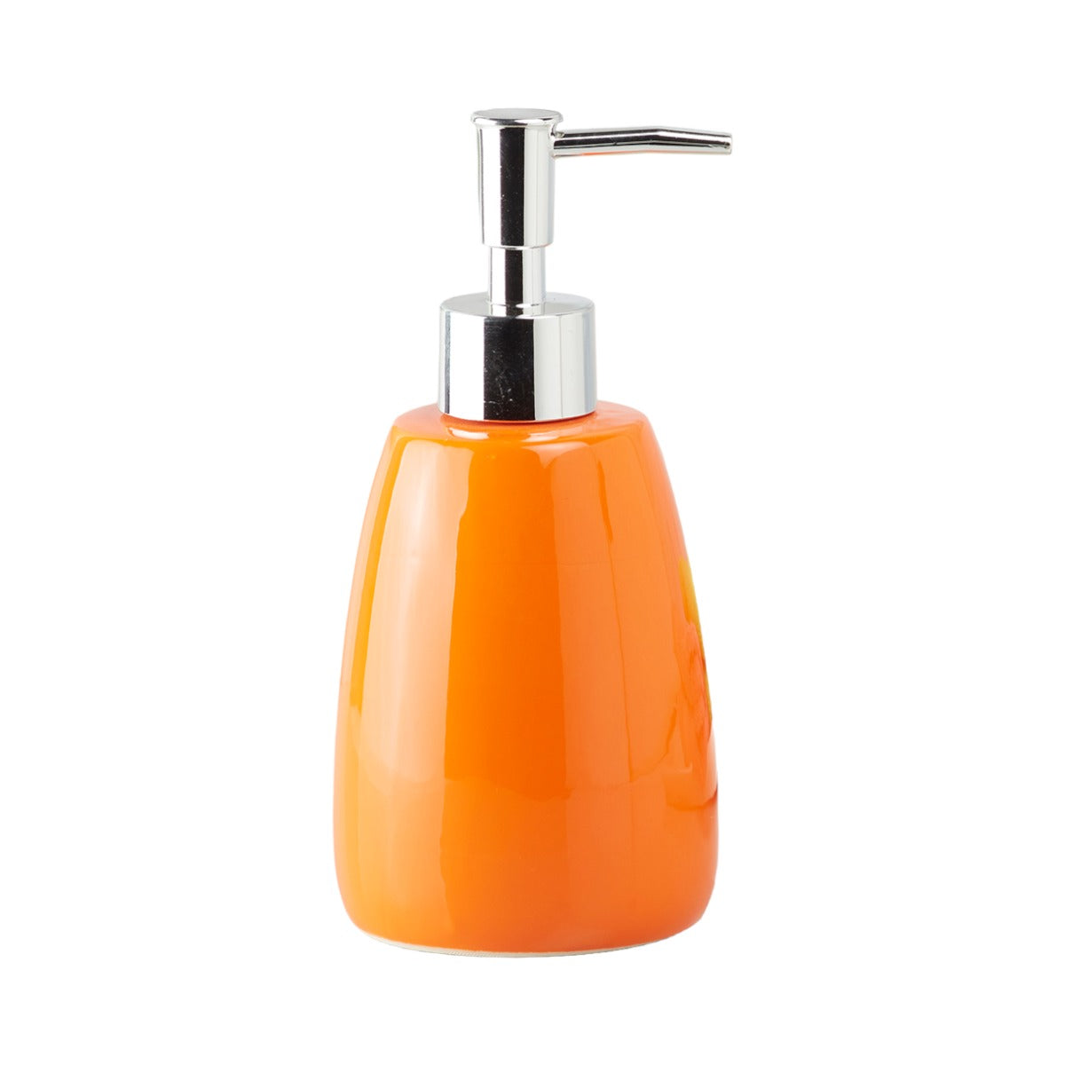 Ceramic Soap Dispenser for handwash for Bathroom, Orange, (Set of 1) (6033)