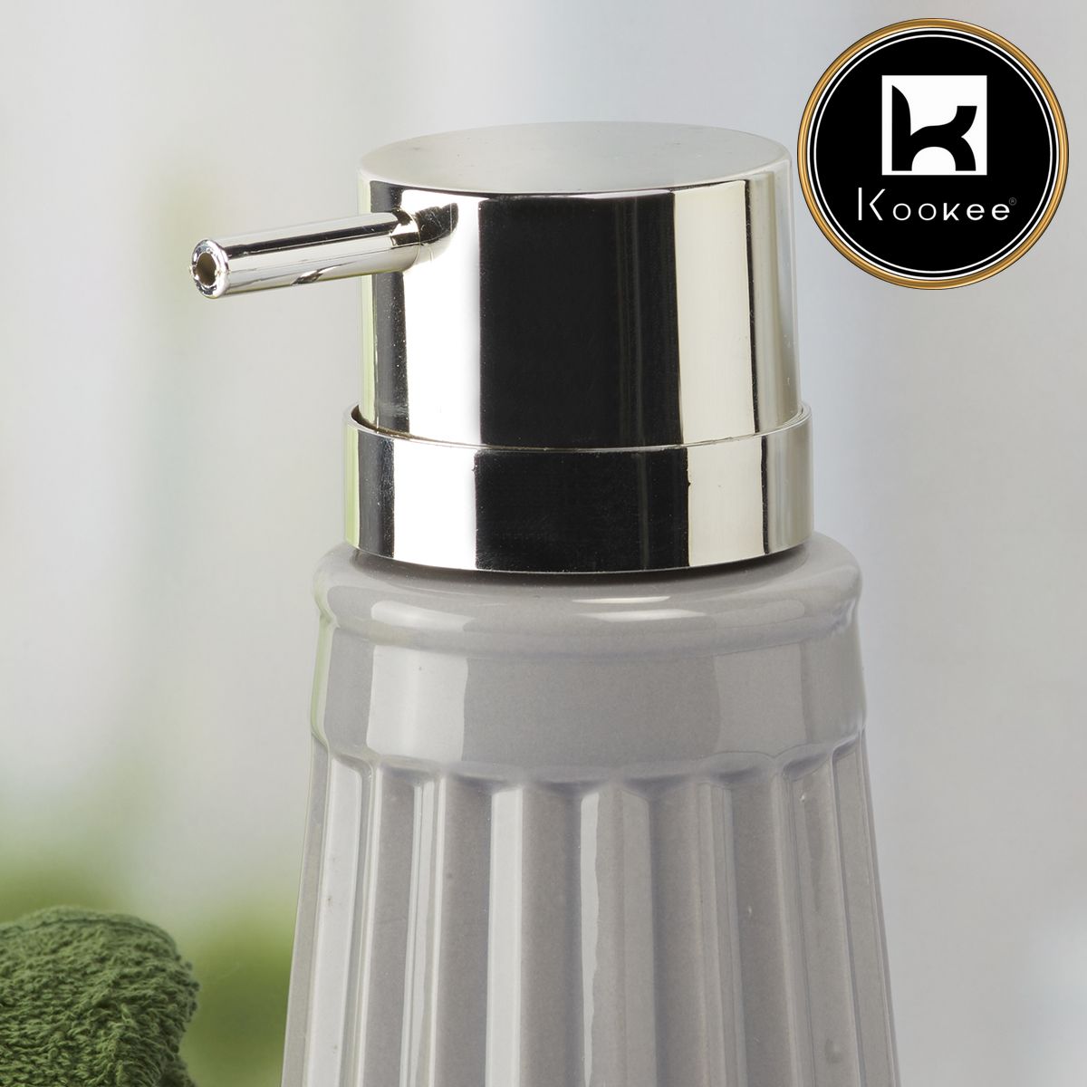 Kookee Ceramic Soap Dispensers, Grey, ART06034