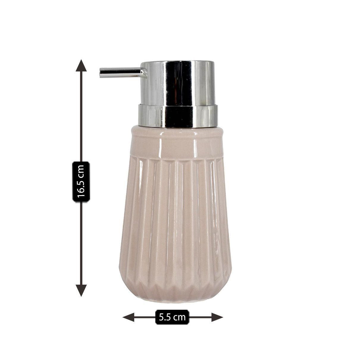 Ceramic Soap Dispenser for handwash for Bathroom, Beige (V-CSD-038)