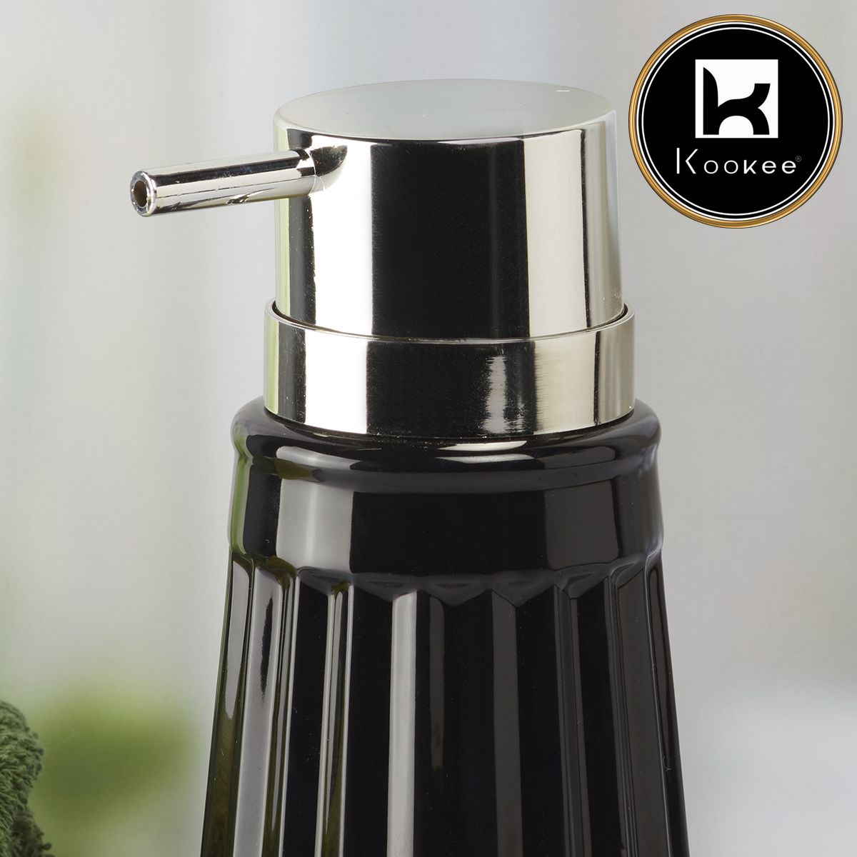 Kookee Ceramic Soap Dispensers, Black, ART06036