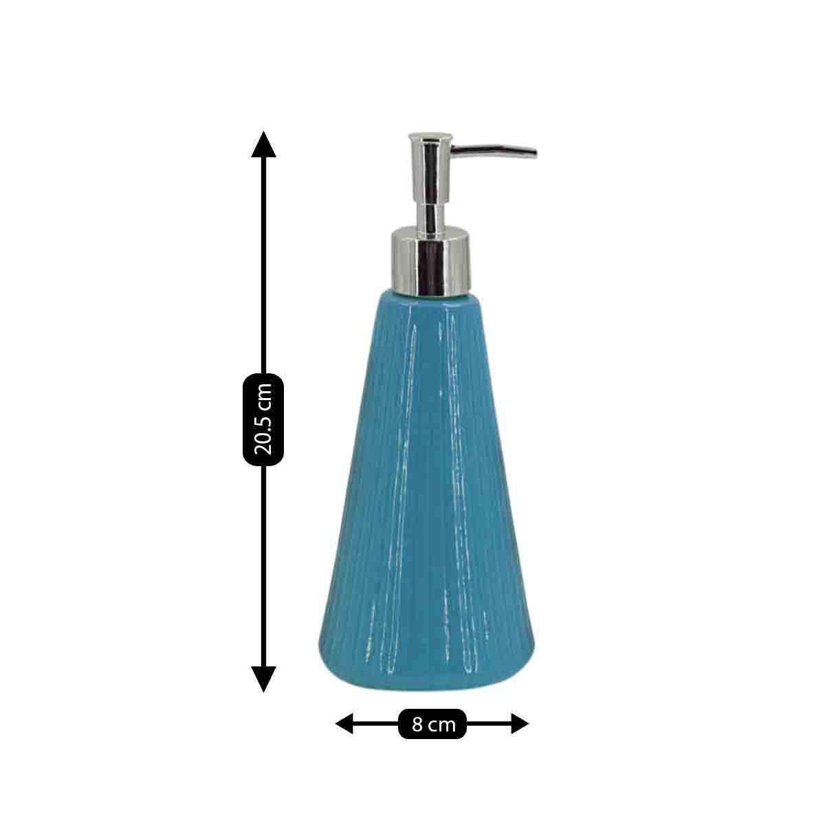 Ceramic Soap Dispenser for handwash for Bathroom, Blue, (Set of 1) (6038)