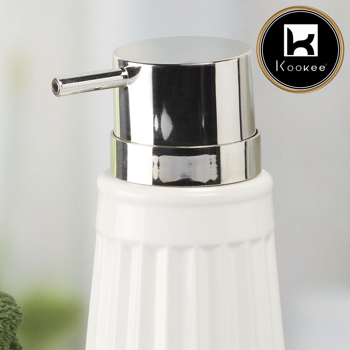 Kookee Ceramic Soap Dispensers, White, ART06084