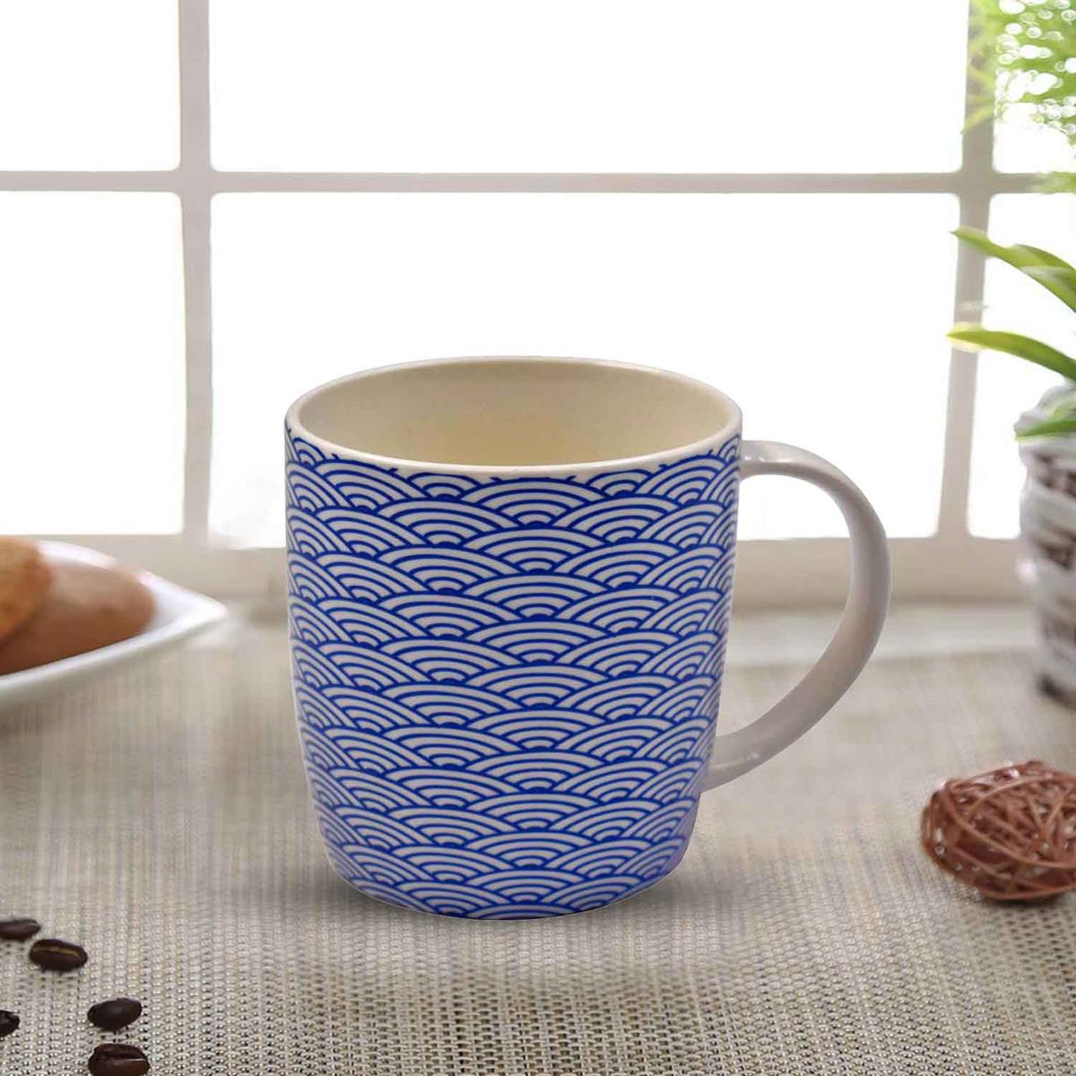 Kookee Ceramic Coffee or Tea Mug with handle for Office, Home or Gifting - 325ml (3525-A)