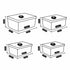 Plastic Airtight Container with Lid, Set of 4, Rectangle (6211)