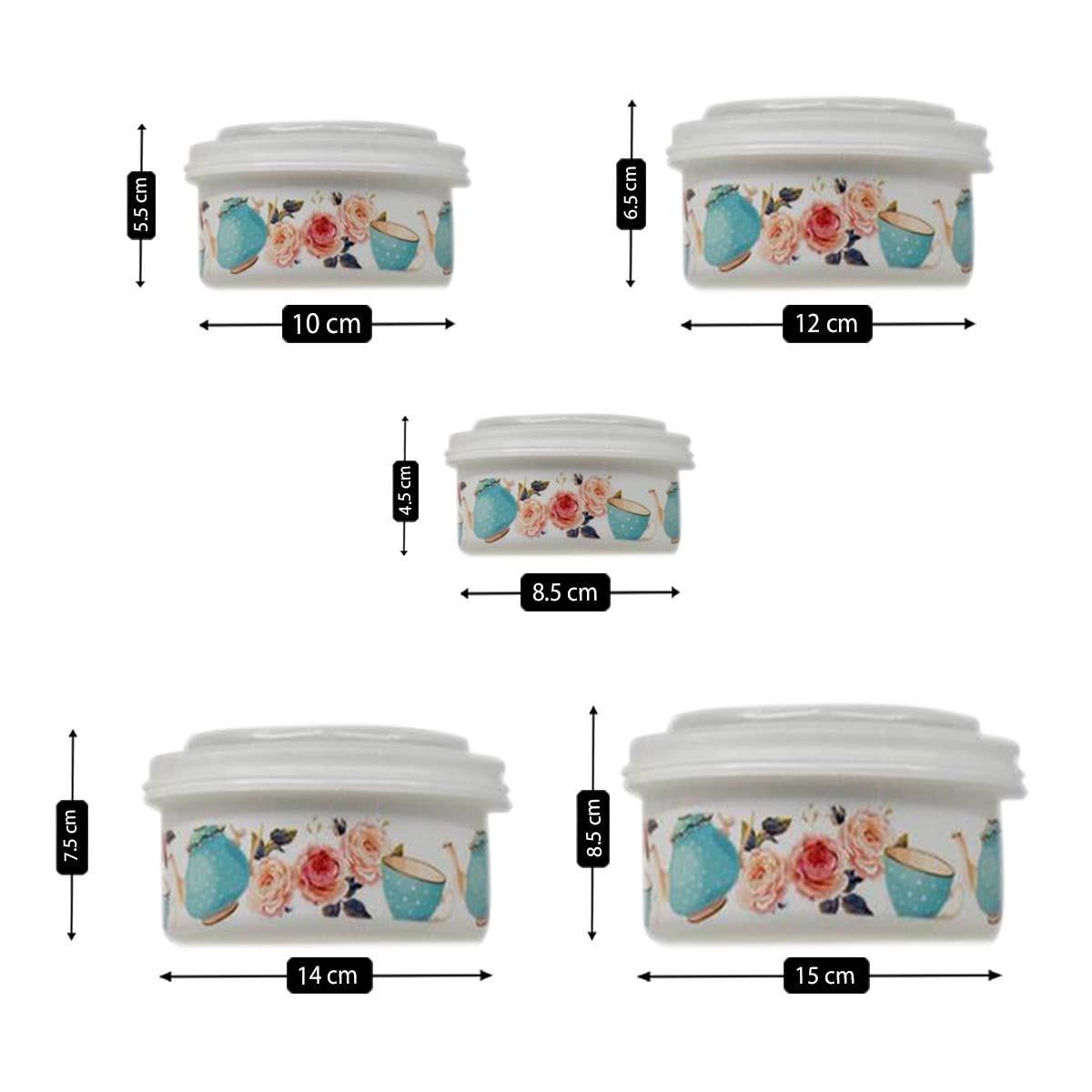 Plastic Airtight Container with Lid, Set of 5, Round (V-CONT-003)