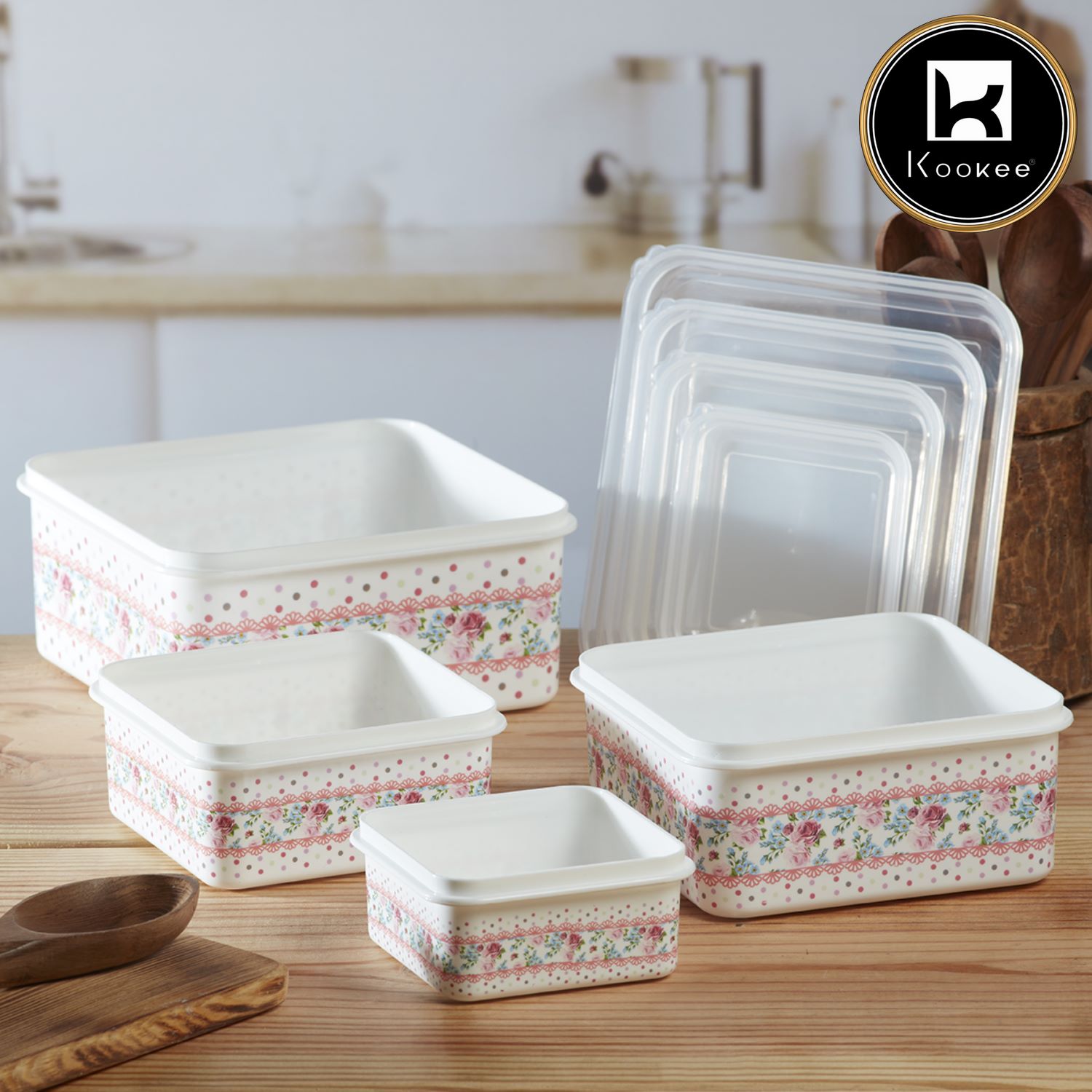 Kookee Plastic Containers, Multi, ART06222