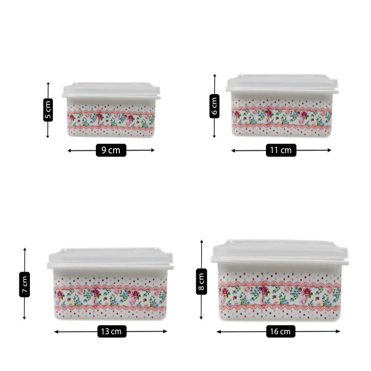 Plastic Airtight Food Storage Container with Lid, Set of 4, Square (6222)