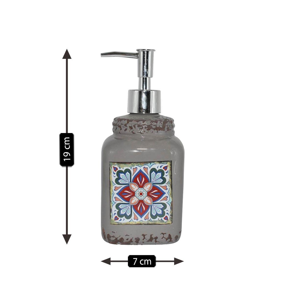 Ceramic Soap Dispenser for handwash for Bathroom, Brown (V-CSD-012-2)