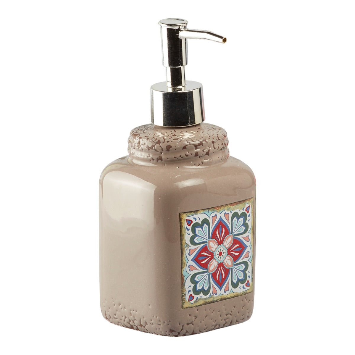 Ceramic Soap Dispenser for handwash for Bathroom, Brown (V-CSD-012-2)