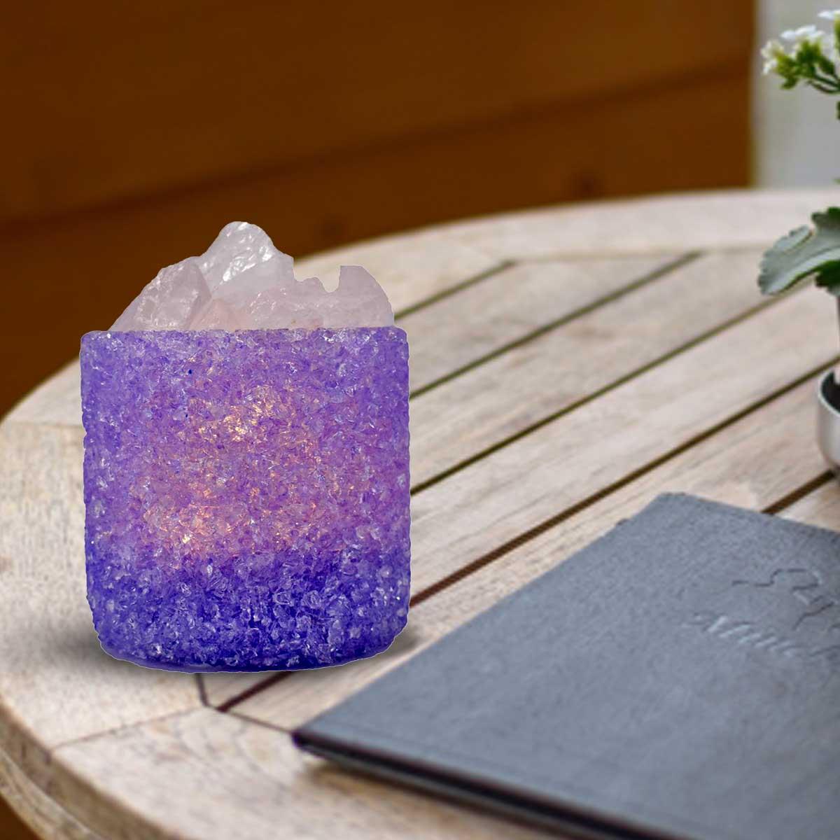 Kookee Natural Crystal Aromatherapy with Essential Oil, Electric Diffuser and LED Light Suitable for Home, Office, Spa for Claming, Soothing and Relaxing (087-3-B)