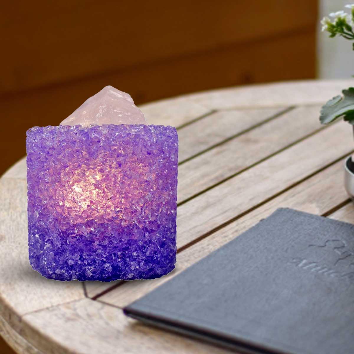 Kookee Natural Crystal Aromatherapy with Essential Oil, Electric Diffuser and LED Light Suitable for Home, Office, Spa for Claming, Soothing and Relaxing (087-7-B)