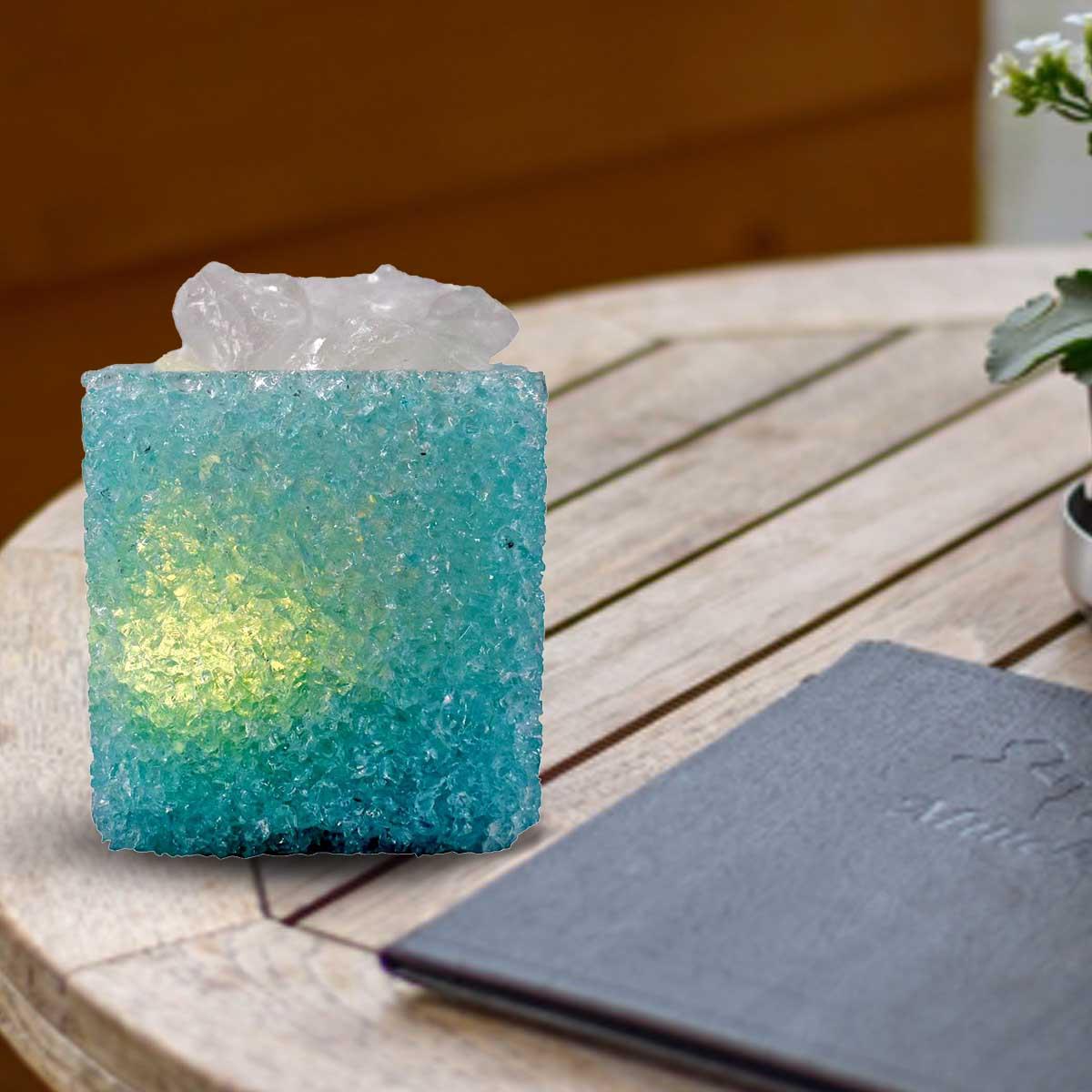 Kookee Natural Crystal Aromatherapy with Essential Oil, Electric Diffuser and LED Light Suitable for Home, Office, Spa for Claming, Soothing and Relaxing (087-1-F)