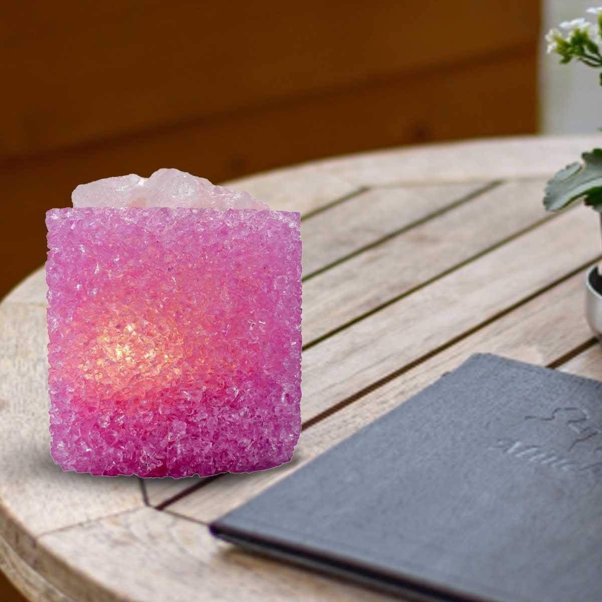 Kookee Natural Crystal Aromatherapy with Essential Oil, Electric Diffuser and LED Light Suitable for Home, Office, Spa for Claming, Soothing and Relaxing (087-1-B)