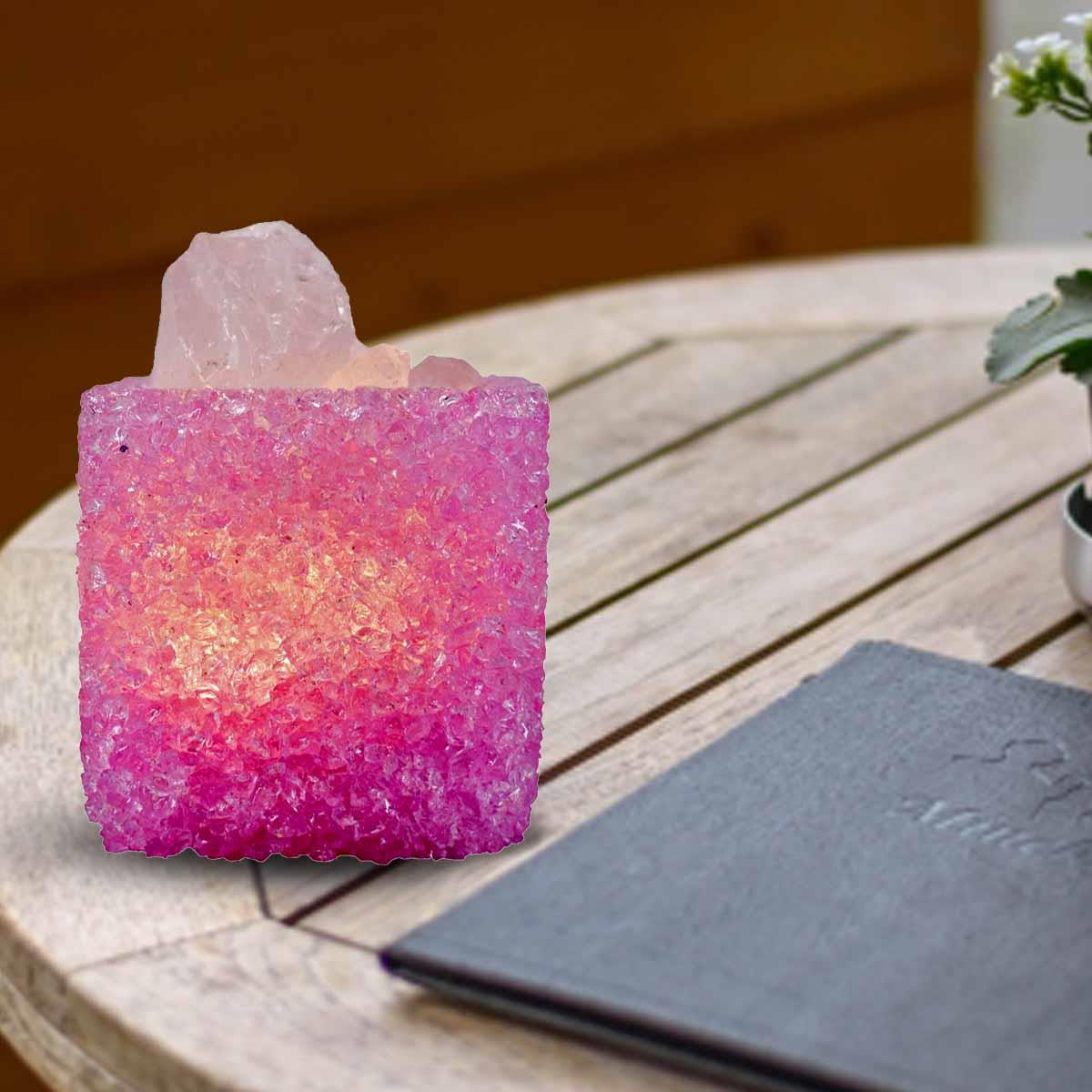 Kookee Natural Crystal Aromatherapy with Essential Oil, Electric Diffuser and LED Light Suitable for Home, Office, Spa for Claming, Soothing and Relaxing (087-5-D)