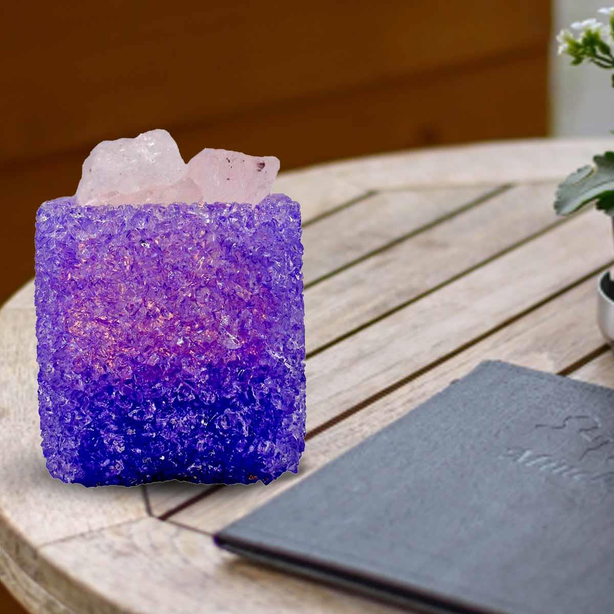 Kookee Natural Crystal Aromatherapy with Essential Oil, Electric Diffuser and LED Light Suitable for Home, Office, Spa for Claming, Soothing and Relaxing (087-5-B)
