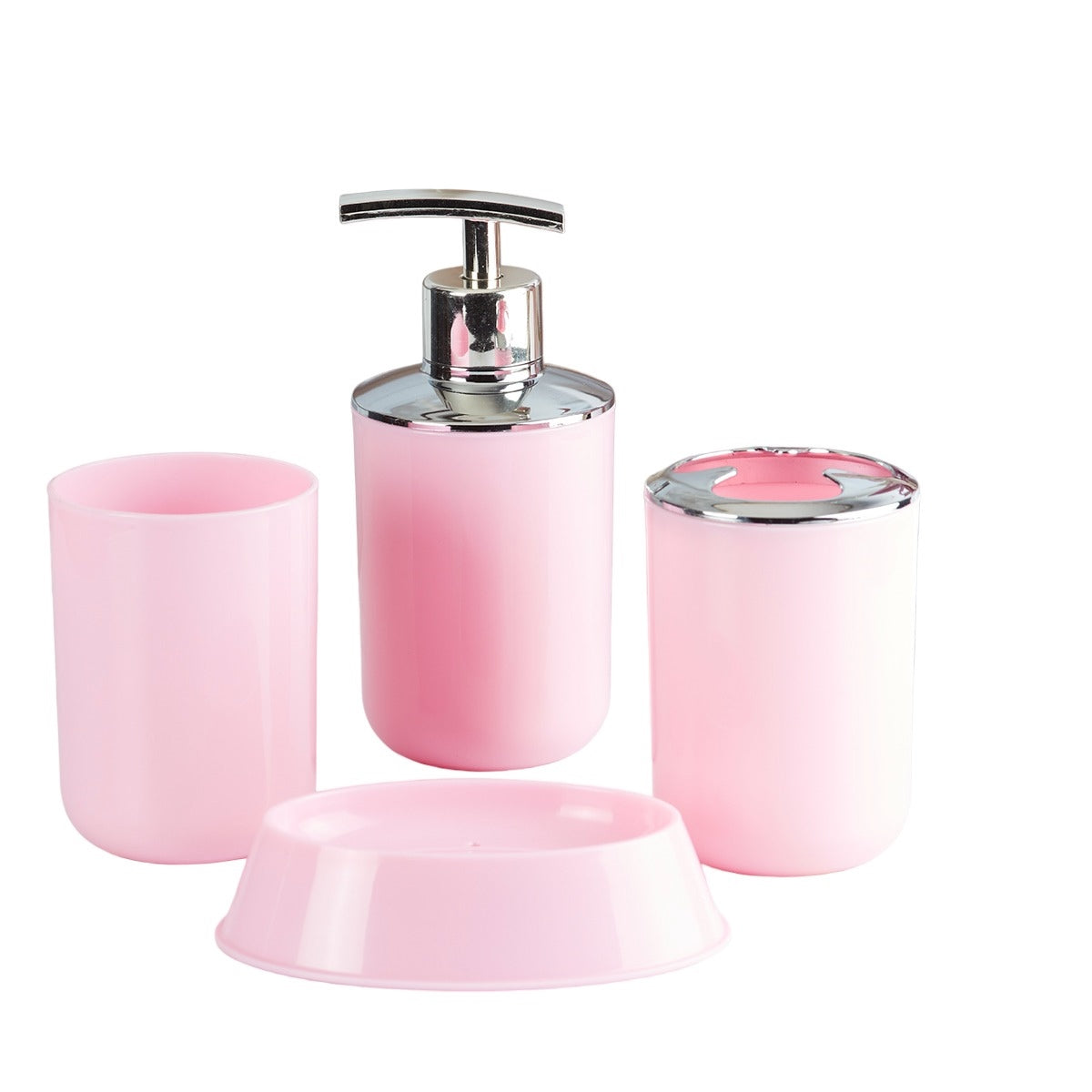 Acrylic Set of 4 Bath Set with Soap Dispenser (7395)