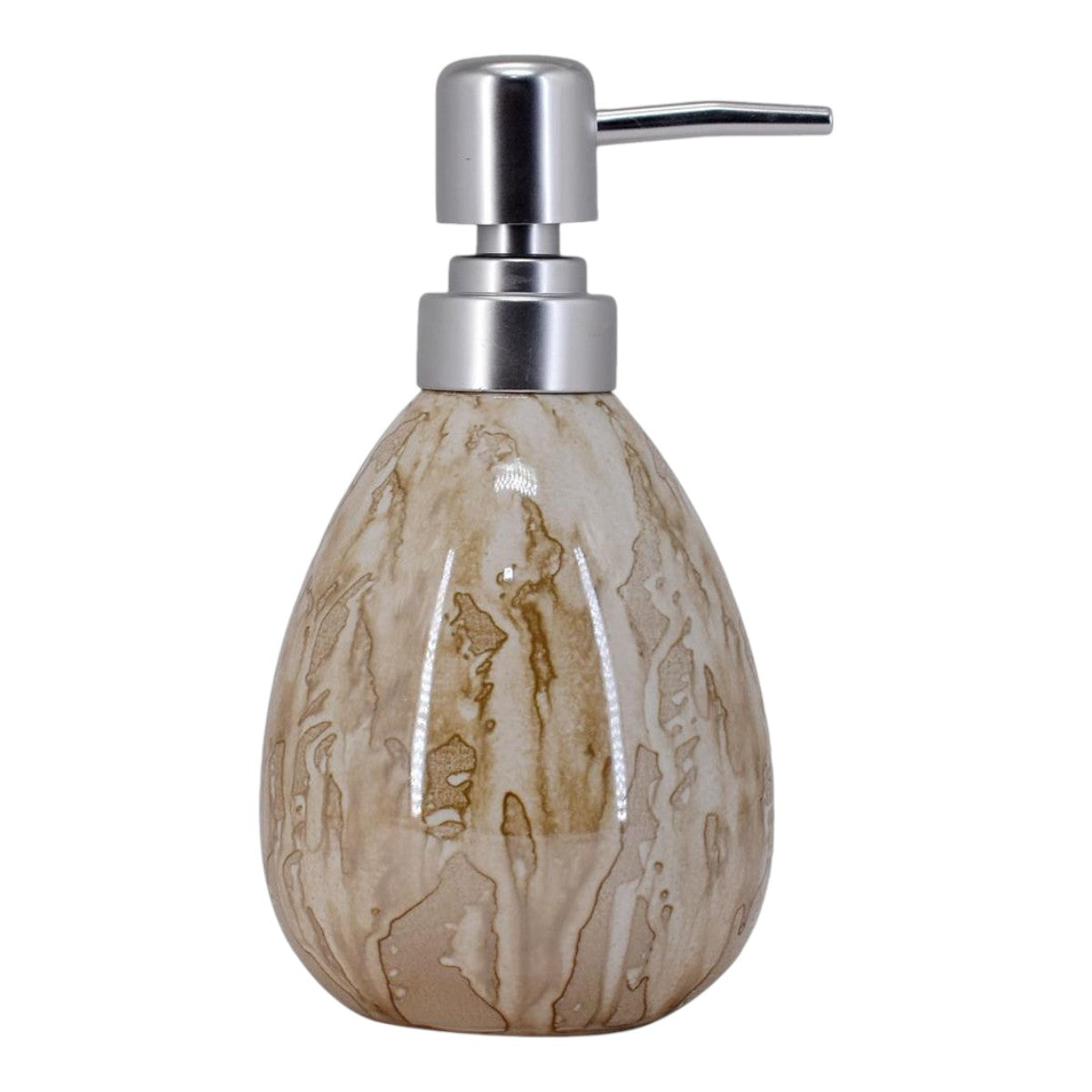 Ceramic Soap Dispenser for handwash for Bathroom, Cream, (Set of 1) (7615)