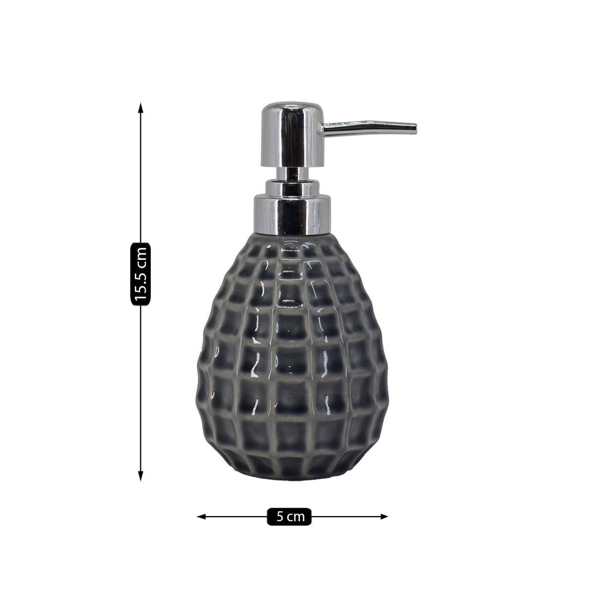 Ceramic Soap Dispenser for handwash for Bathroom, Grey (V-CSD-013-1)