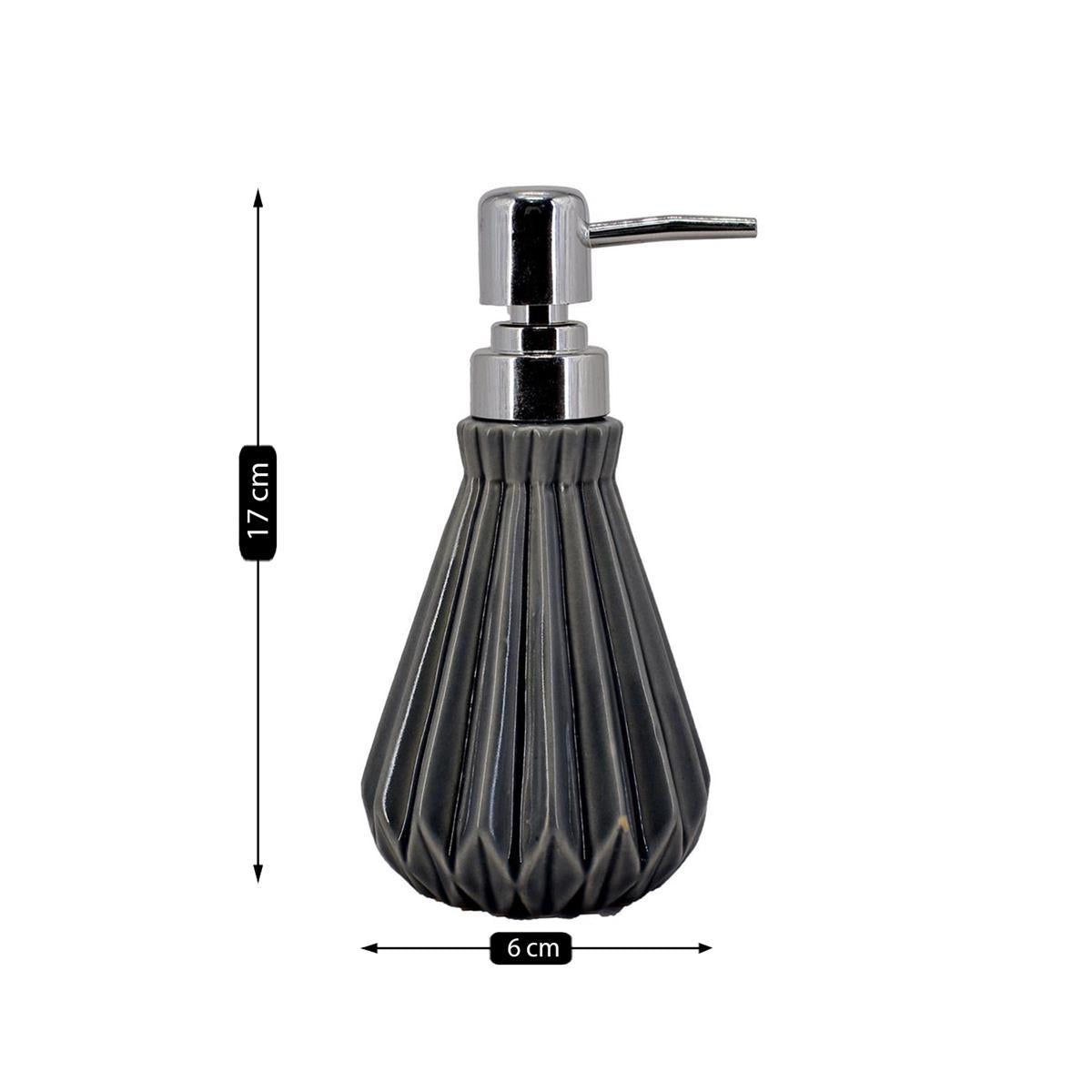 Ceramic Soap Dispenser for handwash for Bathroom, Grey (V-CSD-013-2)