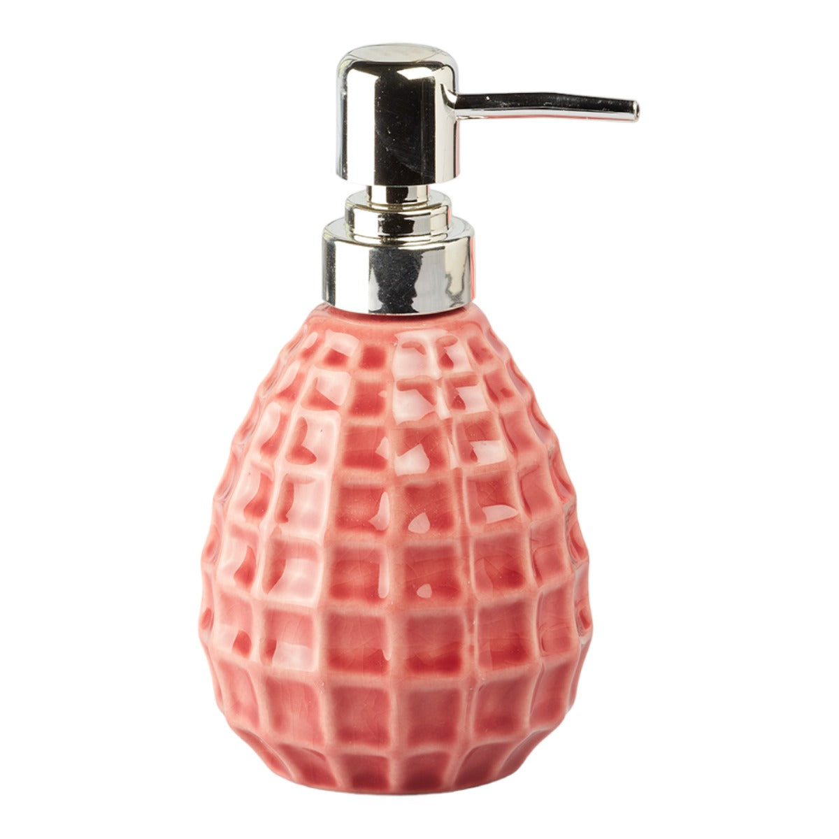 Ceramic Soap Dispenser for handwash for Bathroom, Orange, (Set of 1) (7626)