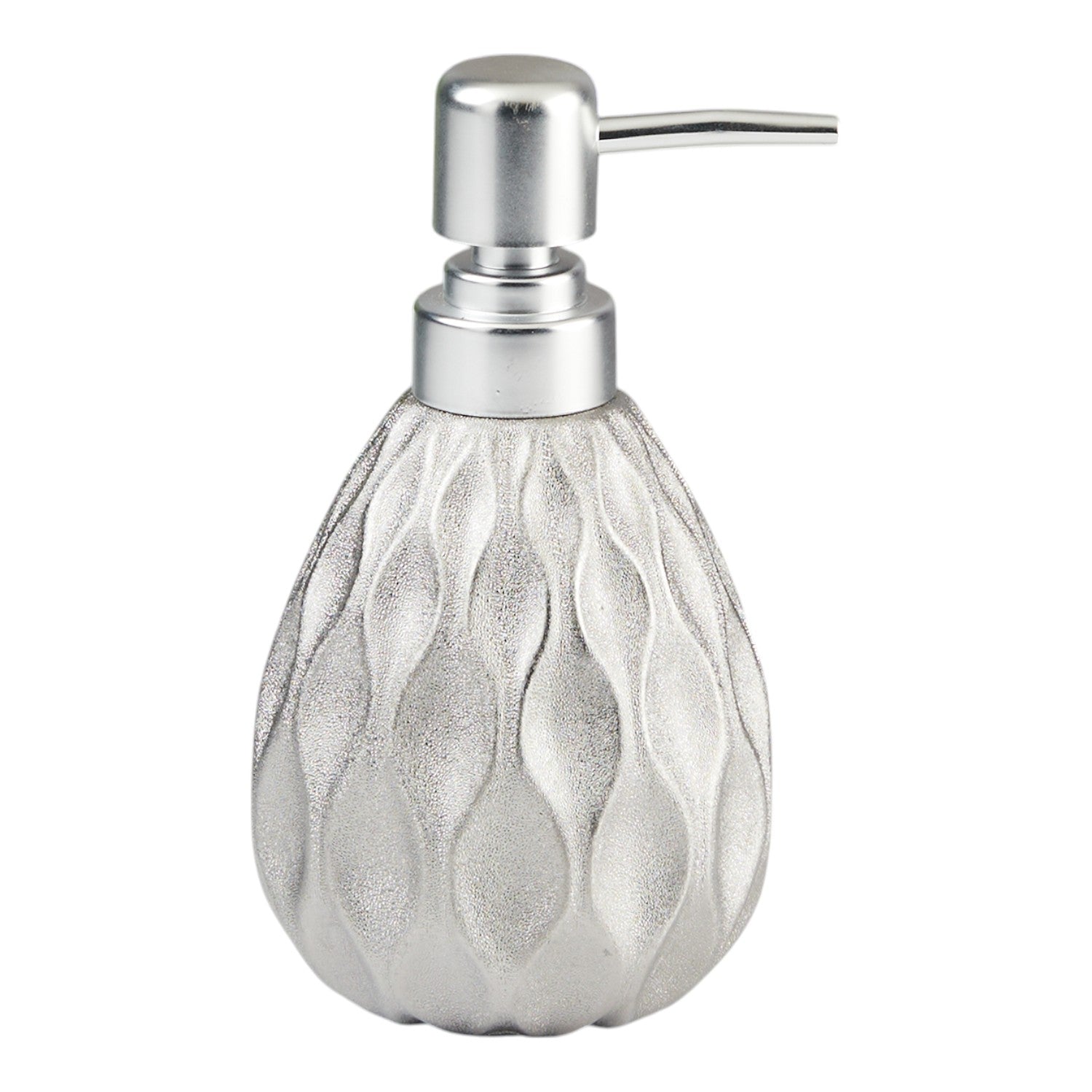 Ceramic Soap Dispenser for handwash for Bathroom, Silver, (Set of 1) (7630)