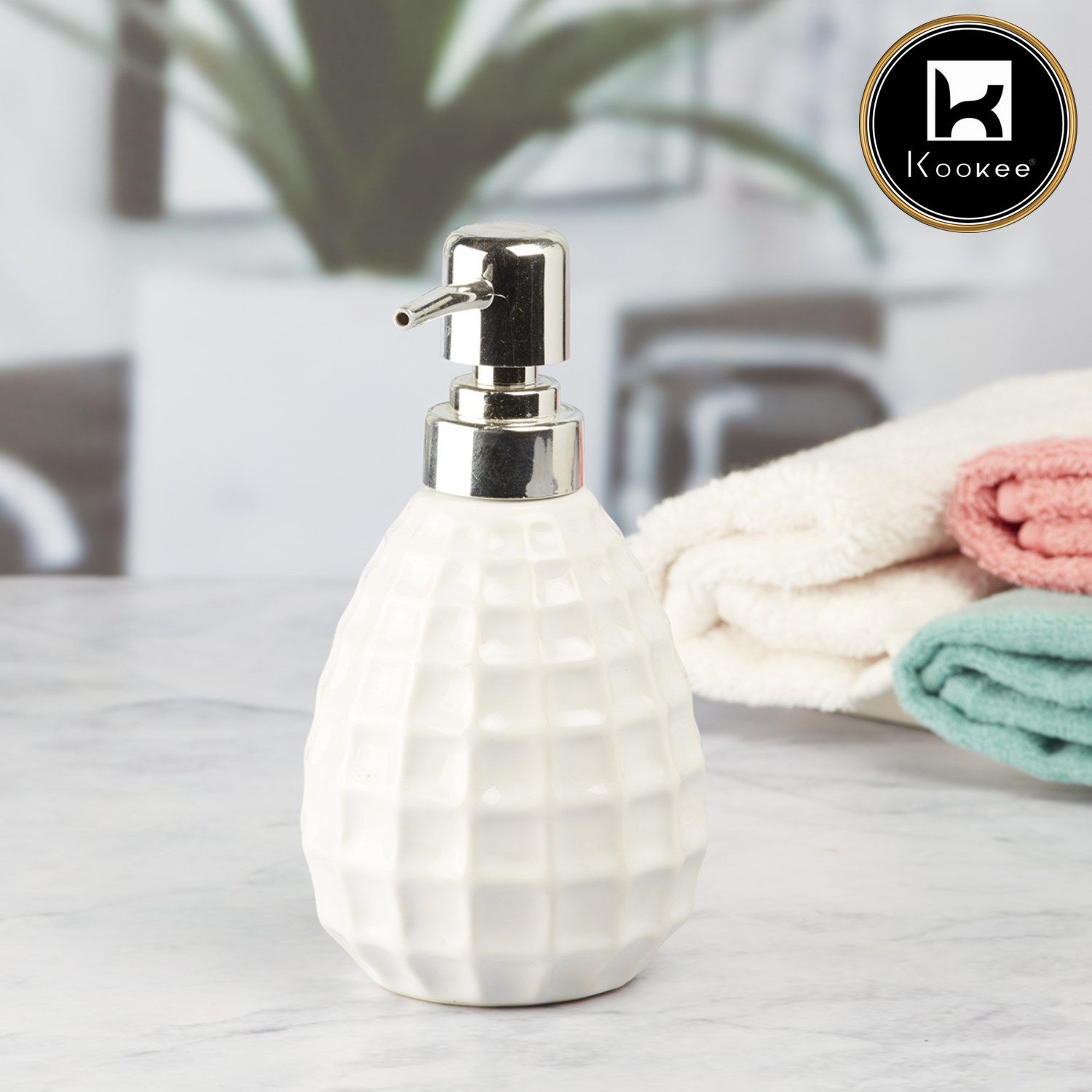 Kookee Ceramic Soap Dispensers, White, ART07634