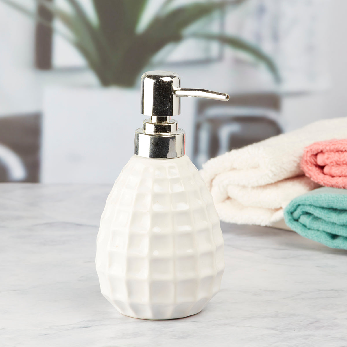 Ceramic Soap Dispenser handwash Pump for Bathroom, Set of 1, Peach (7626)