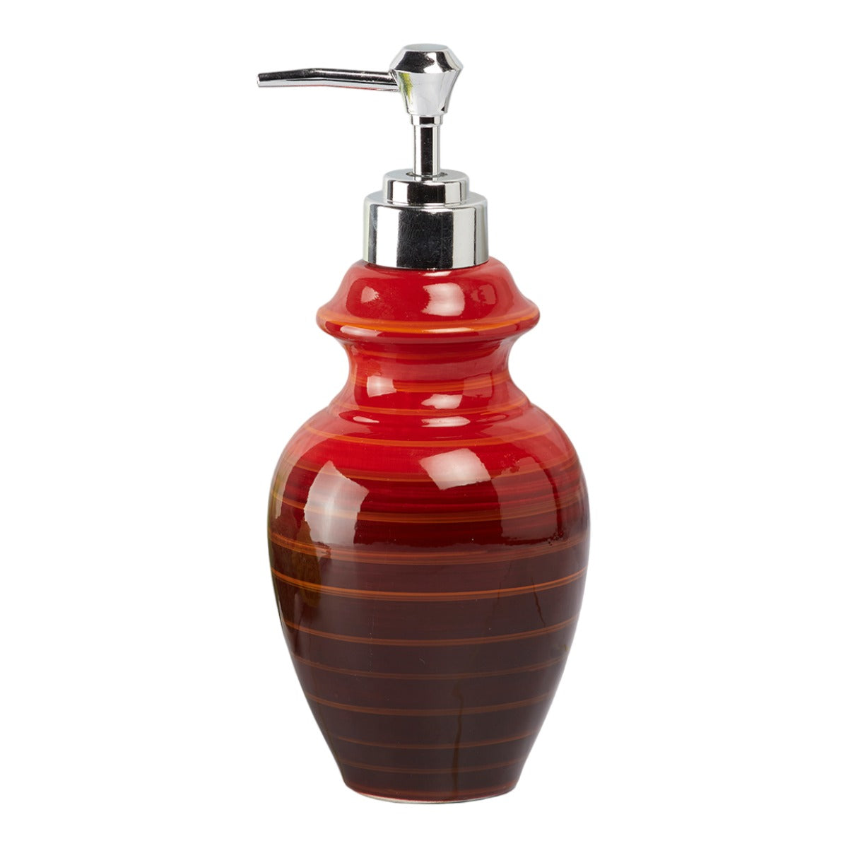 Ceramic Soap Dispenser for handwash for Bathroom, Red/brown, (Set of 1) (7640)
