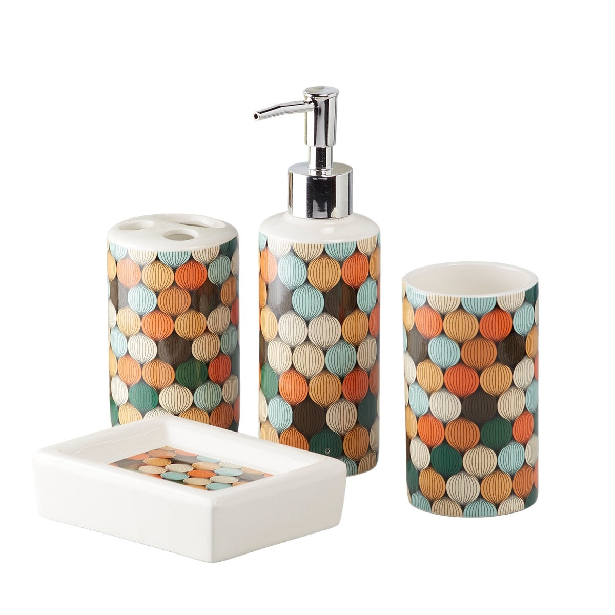 Kookee Ceramic Bathroom Sets, Multi, ART07687