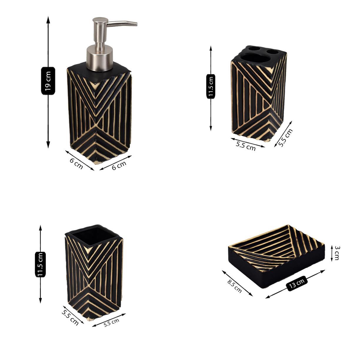 Kookee Ceramic Bathroom Sets, Black, ART07698