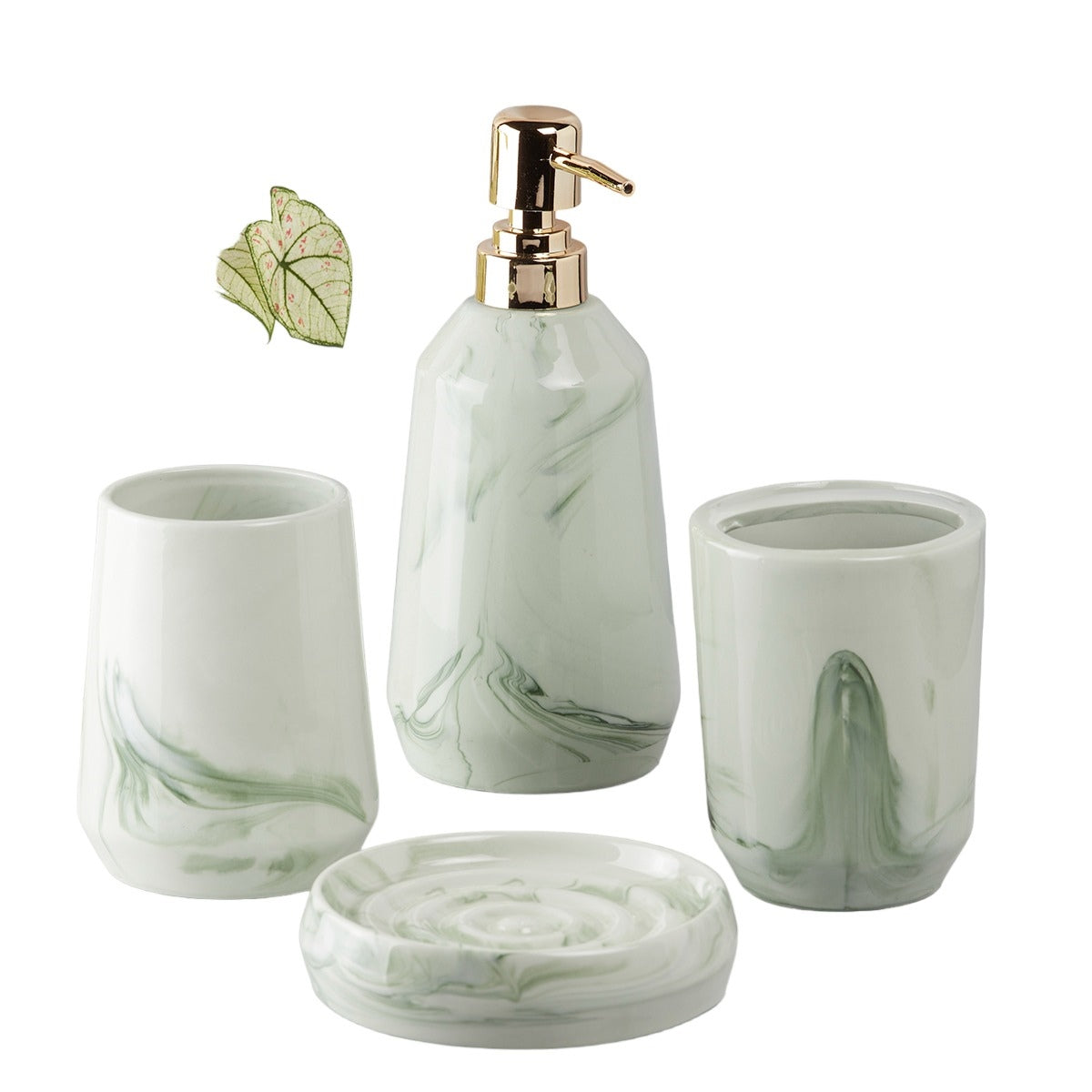 Kookee Ceramic Bathroom Sets, Green, ART07713