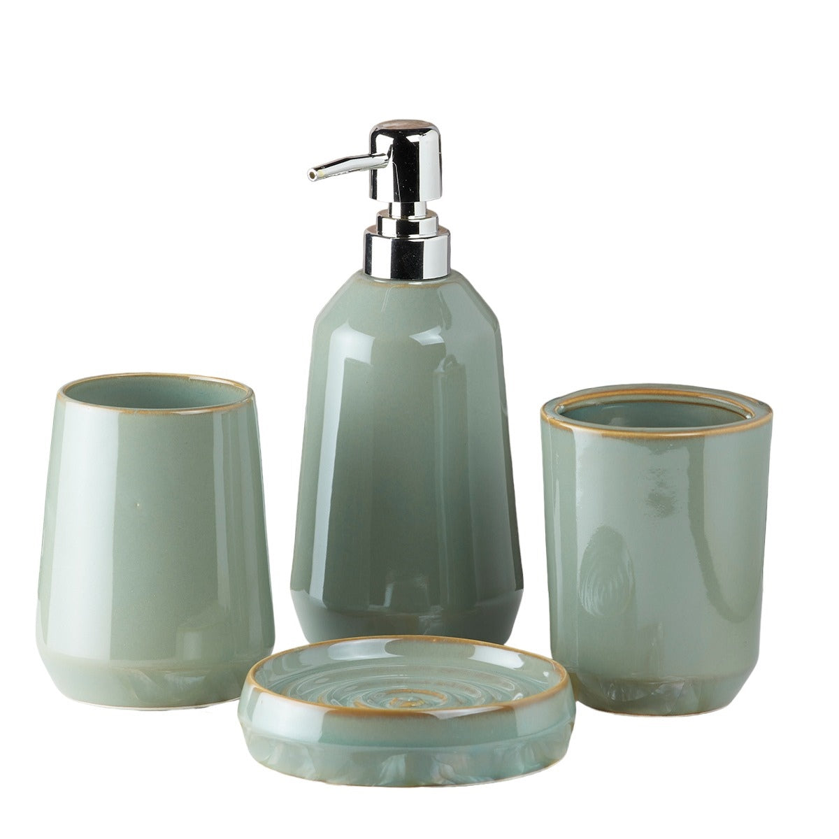 Kookee Ceramic Bathroom Sets, Green, ART07714