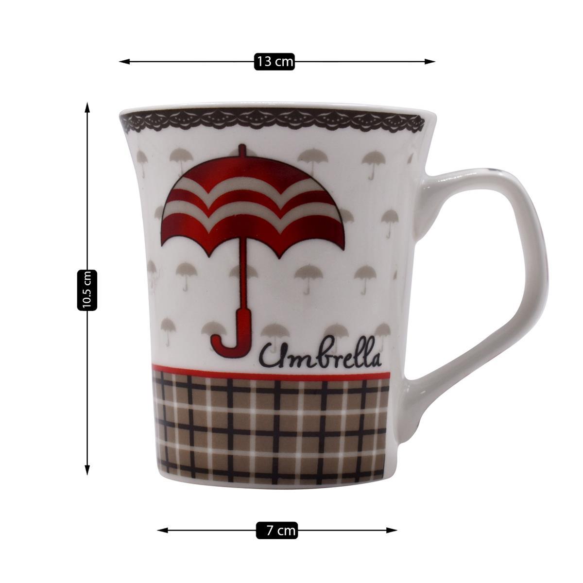 Printed Ceramic Tall Coffee or Tea Mug with handle - 325ml (3463-A)